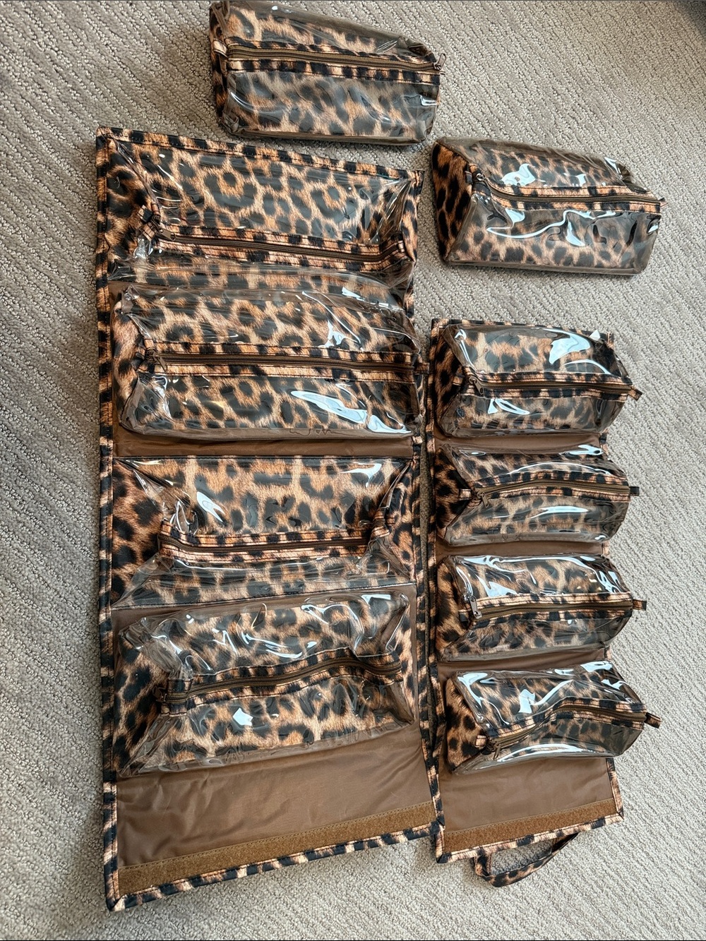 Joy Mangano Leopard Print Hanging Travel Organizer - set of 4